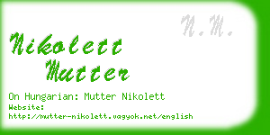 nikolett mutter business card